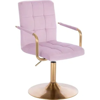 LuxuryForm DESIGN Kosmetická židle VERONA GOLD VELUR na zlatém talíři - levandule