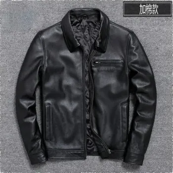 Moto oblečení Leather Fashion Motorkářská bunda z kůže Velikost: 3XL, Barva (Varianta): Black cotton