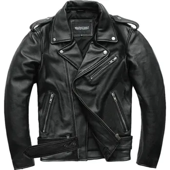 Moto bunda Leather Fashion Silná motorkářská bunda z pravé hovězí kůže Barva: Černá, Velikost: 5XL