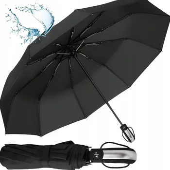 Deštník EdiBazzar automatický skládací deštník s pouzdrem, černý
