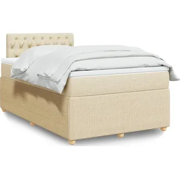 Ložnice Čalouněná jednolůžková postel VidaXL 120x190 béžové odstíny