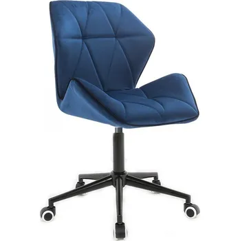 LuxuryForm DESIGN Židle MILANO MAX VELUR na černé podstavě s kolečky - modrá