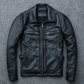Moto bunda Leather Fashion Motorkářská bunda z pravé hovězí kůže v klasickém stylu Barva: Černá, Velikost: M