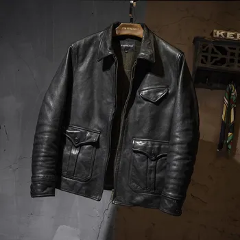 Moto bunda Leather Fashion Luxusní měkká bunda z přírodní hovězí kůže Barva: Černá, Velikost: M