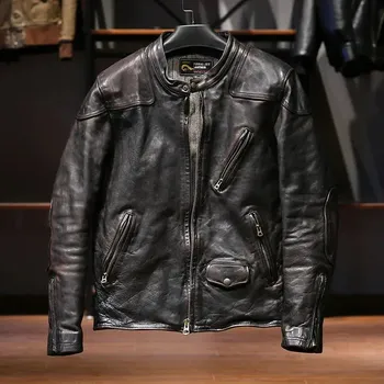 Moto bunda Leather Fashion Kožená jezdecká bunda z japonské koňské kůže Velikost: S