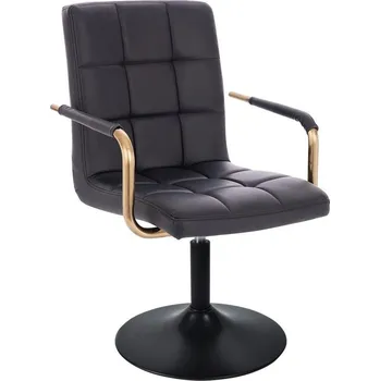 LuxuryForm DESIGN Kosmetická židle VERONA GOLD na černém talíři - černá