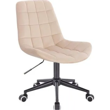 LuxuryForm DESIGN Kosmetická židle PARIS VELUR na černé podstavě s kolečky - krémová