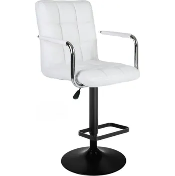 Barová židle LuxuryForm DESIGN Barová židle VERONA na černém talíři - bílá