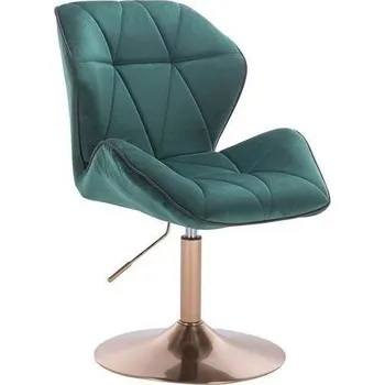 LuxuryForm DESIGN Kosmetická židle MILANO MAX VELUR na zlatém talíři - zelená