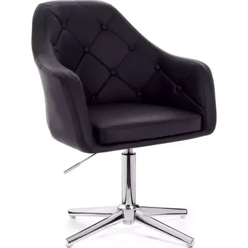 LuxuryForm DESIGN Křeslo ANDORA na stříbrném kříži - černé