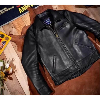 Moto bunda Leather Fashion Kožená bunda v retro stylu JS02 z pravé hovězí kůže Velikost: L, Barva (Varianta): 1.5mm cowhide