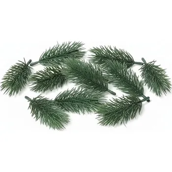 umělá květina Umělá větvička jehličnanu 8 cm, tmavě zelená