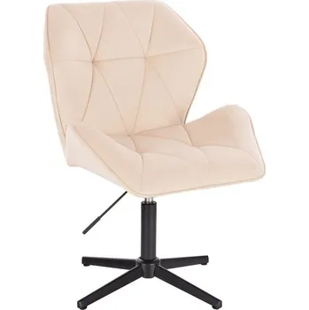 LuxuryForm DESIGN Kosmetická židle MILANO MAX VELUR na černém kříži - krémová