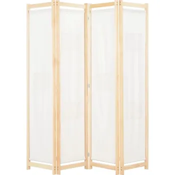 Paraván Vidaxl Paraván 4dílný, krémový, 160x170x4 cm