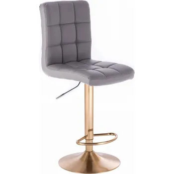 Barová židle LuxuryForm DESIGN Barová židle TOLEDO na zlatém talíři - šedá