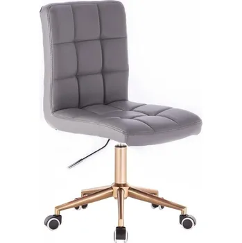 LuxuryForm DESIGN Židle TOLEDO na zlaté podstavě s kolečky - šedá