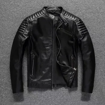 Moto bunda Leather Fashion Pánská motorkářská bunda z hovězí kůže Barva: Černá, Velikost: XS