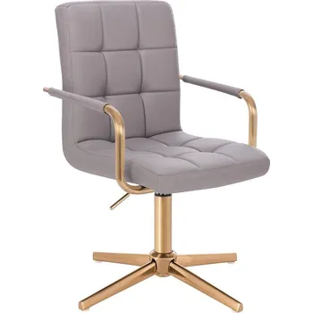 LuxuryForm DESIGN Kosmetická židle VERONA GOLD na zlatém kříži - šedá