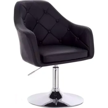 Jídelní židle LuxuryForm DESIGN Kosmetické křeslo ANDORA na stříbrném talíři - černé