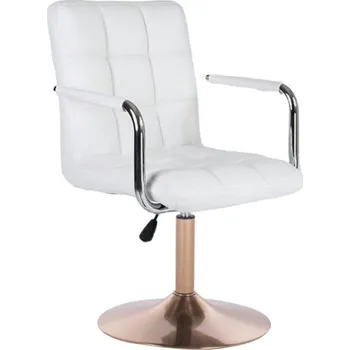 LuxuryForm DESIGN Kosmetická židle VERONA na zlatém talíři - bílá