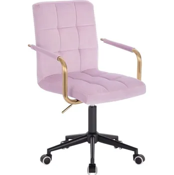 LuxuryForm DESIGN Kosmetická židle VERONA GOLD VELUR na černé podstavě s kolečky - levandule