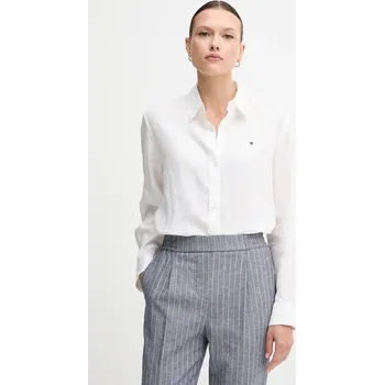 Pánská košile Lněná košile Tommy Hilfiger WW0WW44679 bílá 00X, vel. 42