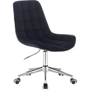 LuxuryForm DESIGN Židle PARIS VELUR na stříbrné podstavě s kolečky - černá