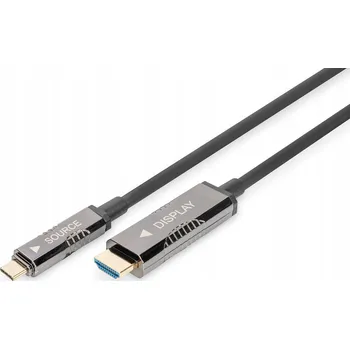 Video kabel Hybridní kabelový adaptér DIGITUS AOC USB Typ C na