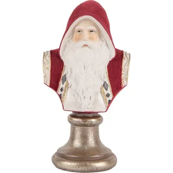 Vánoční dekorace busta Santa Clause v červené kapuci – 10x9x19 cm