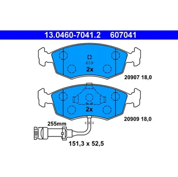 Brzdová destička Sada brzdových destiček, kotoučová brzda ATE 13.0460-7041.2