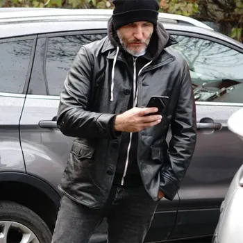 Moto bunda Leather Fashion Dlouhá pánská bunda z pravé hovězí kůže Velikost: L, Barva (Varianta): Black Cowhide