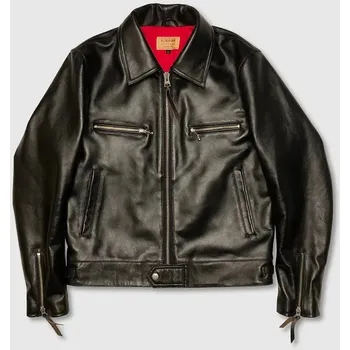 Moto bunda Leather Fashion Britská motorkářská bunda z telecí kůže v luxusním vintage stylu Barva: Černá, Velikost: M