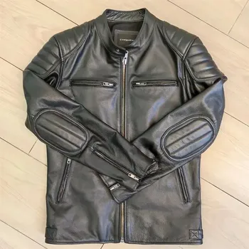 Moto bunda Leather Fashion Krátká motorkářská bunda z pravé kůže v oversize střihu Barva: Černá, Velikost: M