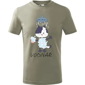 Chlapecké tričko Dětské tričko Zvěrokruh kočky Vodnář Velikost: 122/6 let, Barva trička: Světle khaki