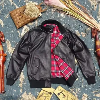 Moto bunda Leather Fashion Lehká kožená bunda z jehněčí kůže pro každodenní nošení Barva: Černá, Velikost: L