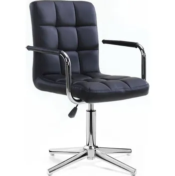 LuxuryForm DESIGN Kosmetická židle VERONA na stříbrném kříži - černá (VPT)