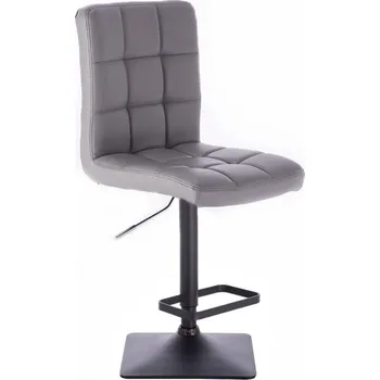 Barová židle LuxuryForm DESIGN Barová židle TOLEDO na černé hranaté podstavě - šedá