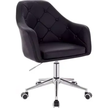 LuxuryForm DESIGN Křeslo ANDORA na stříbrné podstavě s kolečky - černé