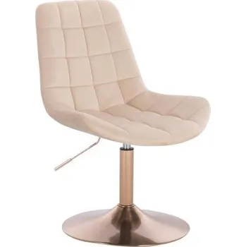 LuxuryForm DESIGN Kosmetická židle PARIS VELUR na zlatém talíři - krémová