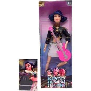 Panenka KPop Demon Hunters (Lovkyně démonů) KPop Demon Hunters - panenky (s doplňky) Varianta: Zoey s kytarou (c) + kartička