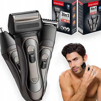 HOLICÍ STROJEK ZASTŘIHOVAČ vousů, NOSU A UŠÍ 3V1 DÁREK K VALENTÝNU