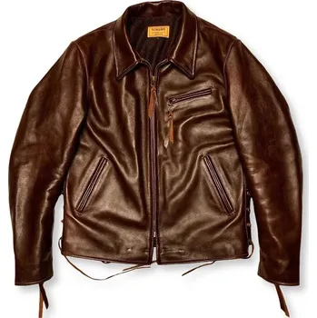 Moto bunda Leather Fashion Pánská bunda z americké hovězí kůže v jezdeckém vintage stylu Velikost: M, Barva (Varianta): Tea corecowhide