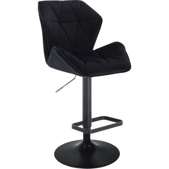 Barová židle LuxuryForm DESIGN Barová židle MILANO MAX VELUR na černém talíři - černá