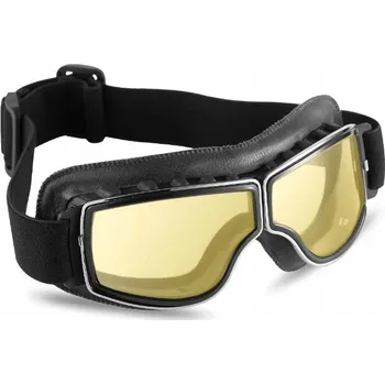 Motocyklové brýle Stylové brýle TXR retro černé se žlutým plexi