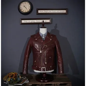 Moto bunda Leather Fashion Motorkářská bunda z koňské kůže v klasickém střihu Barva: Hnědá, Velikost: S 102cm chest