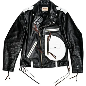 Moto bunda Leather Fashion Luxusní jezdecká bunda z koněné kůže v klasickém střihu Barva: Černá, Velikost: S