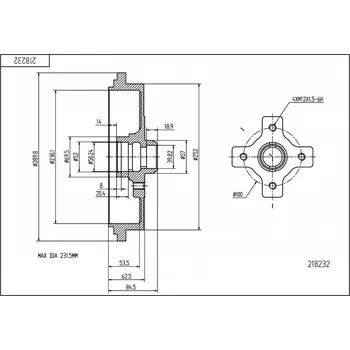 Brzdový kotouč Brzdový buben zadní Passat 1.9TD 91-96 357501615 HART