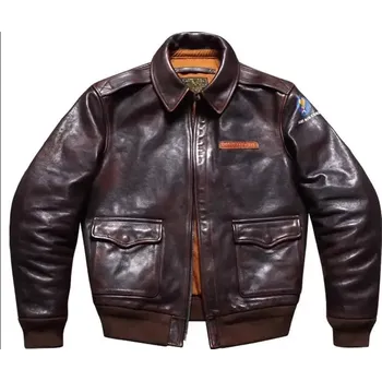 Moto bunda Leather Fashion Letecká bunda A2 z hovězí kůže v luxusním provedení Velikost: S, Barva (Varianta): DEEP BROWN