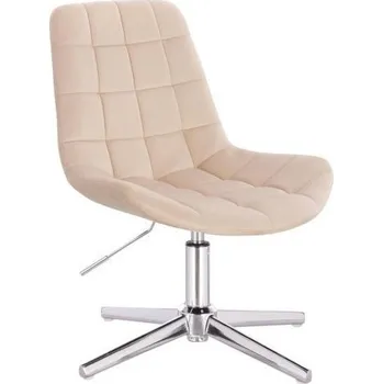 LuxuryForm DESIGN Kosmetická židle PARIS VELUR na stříbrném kříži - krémová