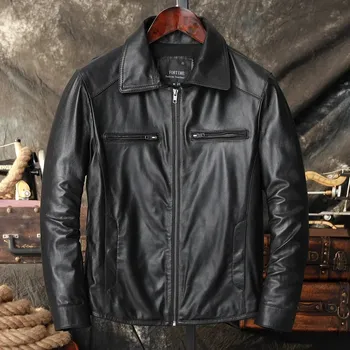 Moto bunda Leather Fashion Klasická bunda z měkké hovězí kůže v ležérním stylu Barva: Černá, Velikost: 2XL